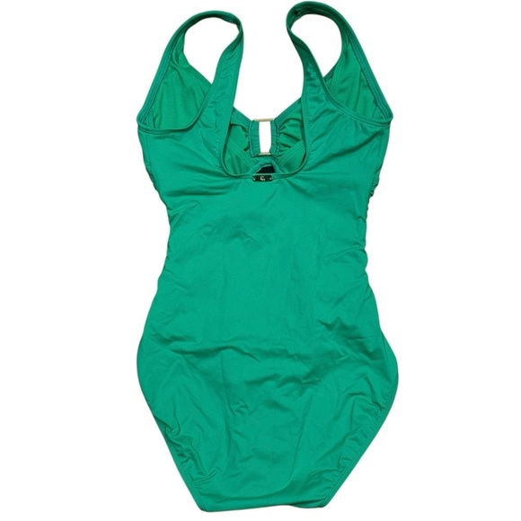 Lauren Ralph Lauren Sz 4 Swimsuit Green One-piece Classic Preppy Retro Vacation - Picture 2 of 4